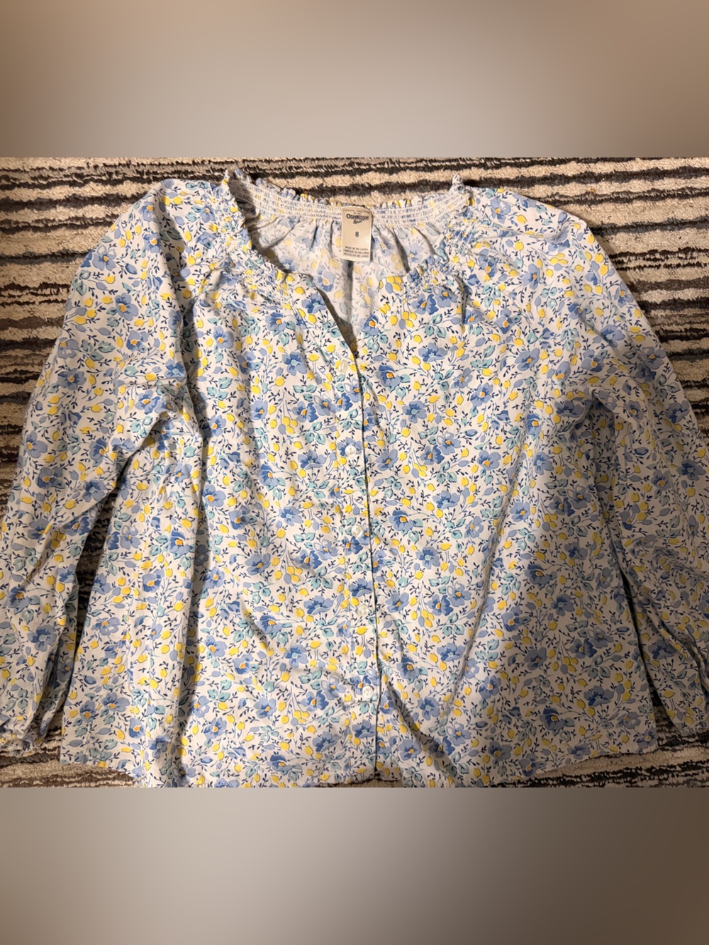 OshKosh B'gosh Blue and Yellow Floral Blouse